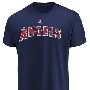 Men's Navy Los Angeles Angels Wordmark - T-Shirt